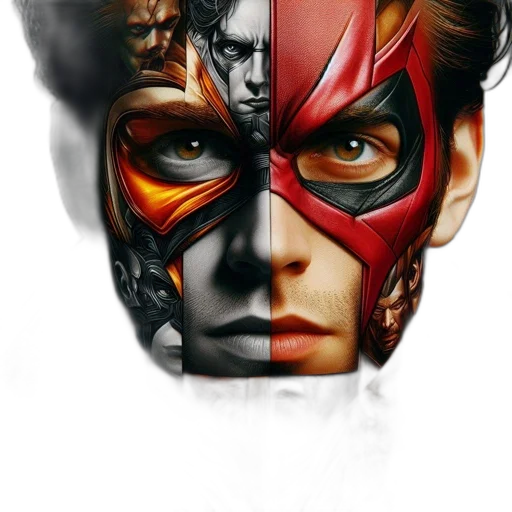 mask, face, comic book art, photorealistic transparent PNG cut-out