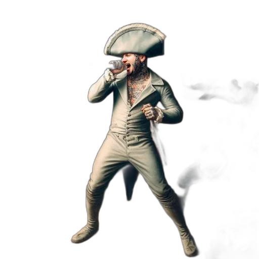hat, mask, staff, jacket transparent PNG cut-out