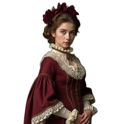 dress, crown, staff, face transparent PNG cut-out