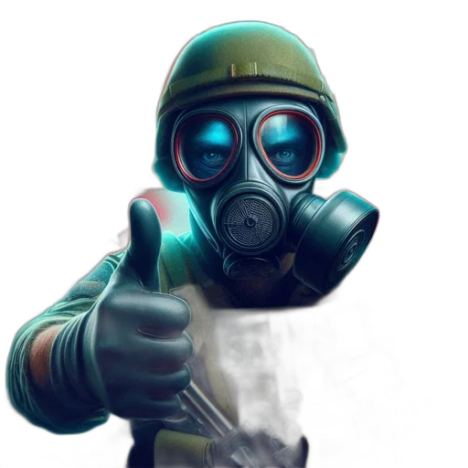 mask, weapon, robot, jacket transparent PNG cut-out