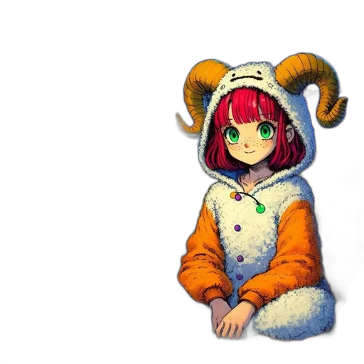 creature, animal, jacket, staff transparent PNG cut-out