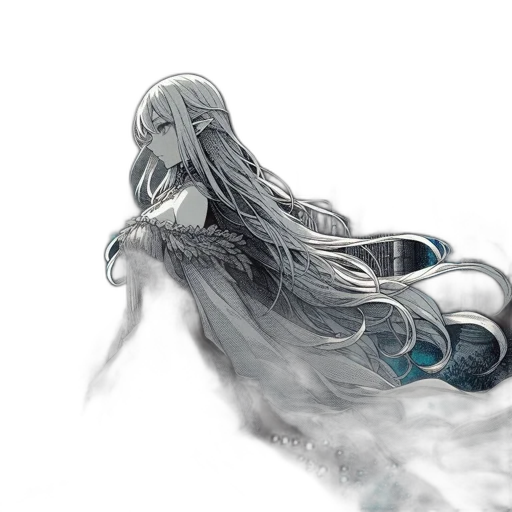 hair, dress, robot, mask transparent PNG cut-out