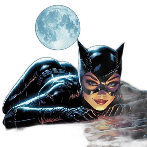 mask, comic book art, concept art, catwoman transparent PNG cut-out