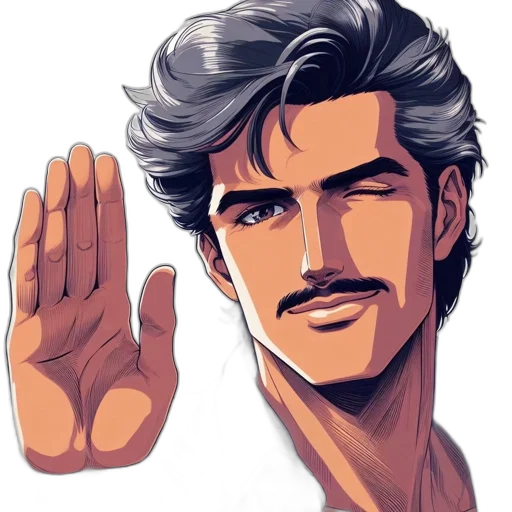 face, comic book art, cartoon, anime transparent PNG cut-out