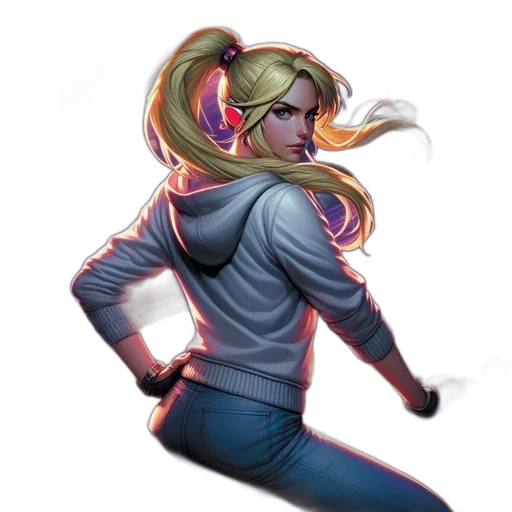 staff, jacket, hair, weapon transparent PNG cut-out