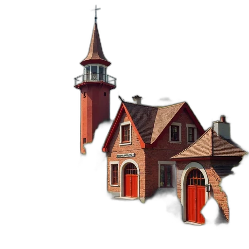 building, 3d render, concept art, photorealistic transparent PNG cut-out
