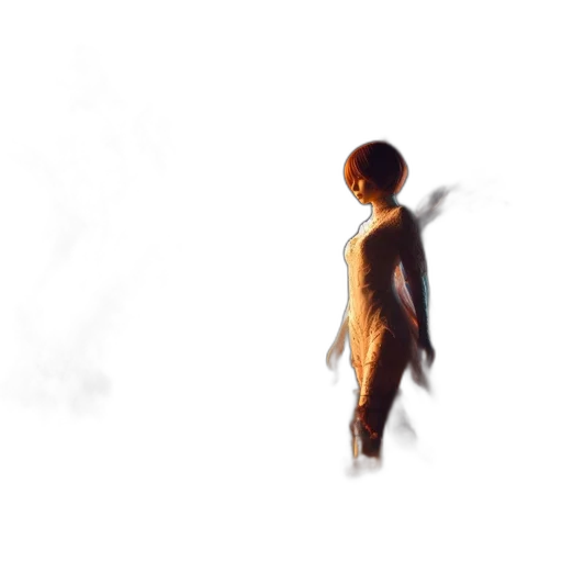 dress, creature, robot, staff transparent PNG cut-out