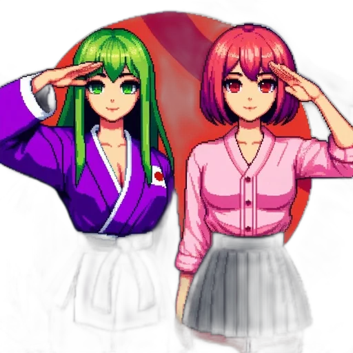 jacket, anime, pixel art, vaporwave transparent PNG cut-out