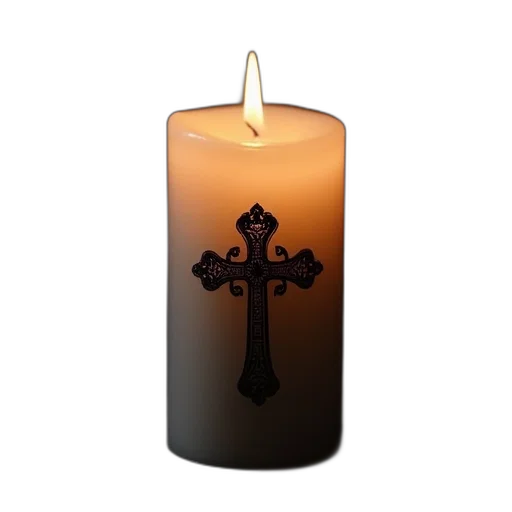 memorial, candle, ornate, cross transparent PNG cut-out