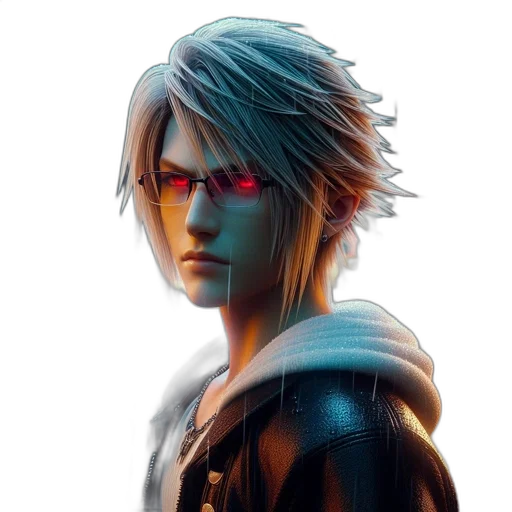 face, concept art, cyberpunk, 3d render transparent PNG cut-out