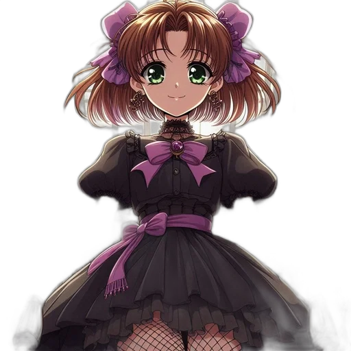 dress, staff, weapon, anime transparent PNG cut-out