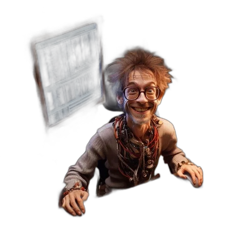 staff, creature, face, robot transparent PNG cut-out