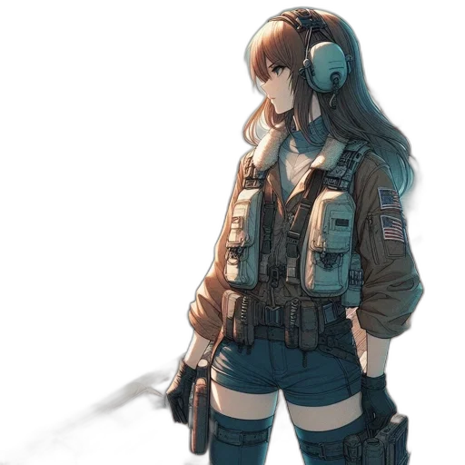 jacket, weapon, staff, robot transparent PNG cut-out