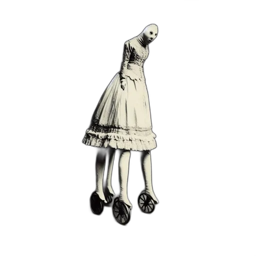 dress, shoes, mask, staff transparent PNG cut-out
