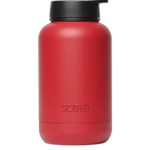bottle, red, soma, insulated transparent PNG cut-out