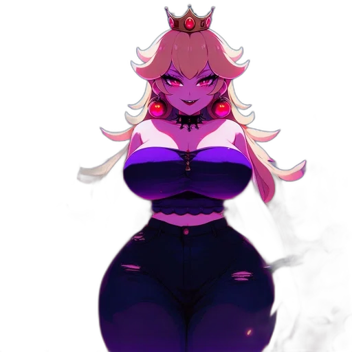 dress, crown, creature, staff transparent PNG cut-out