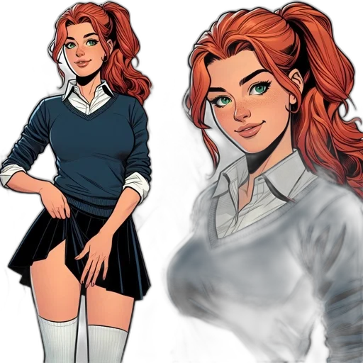 comic book art, concept art, cartoon, fantasy art transparent PNG cut-out