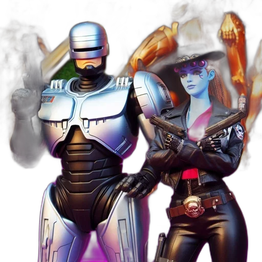 robot, concept art, cyberpunk, comic book art transparent PNG cut-out