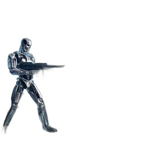robot, weapon, concept art, 3d render transparent PNG cut-out