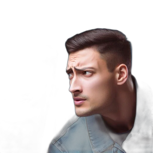 face, jacket, hair, robot transparent PNG cut-out