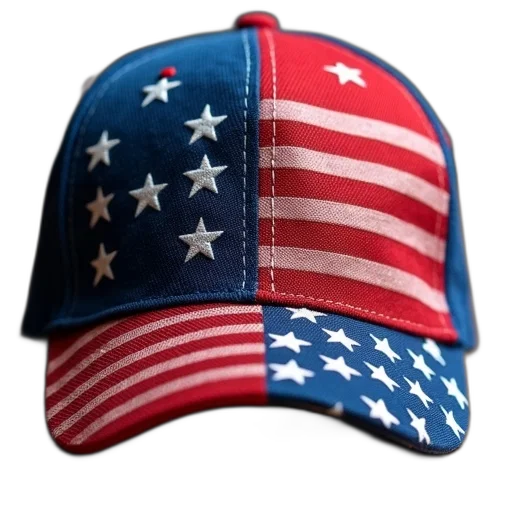 hat, 3d render, american, flag transparent PNG cut-out