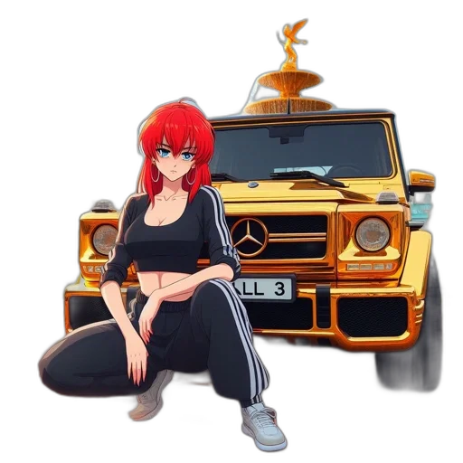 car, weapon, anime, pixel art transparent PNG cut-out
