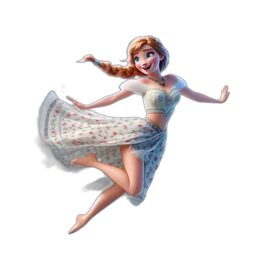dress, face, 3d render, concept art transparent PNG cut-out