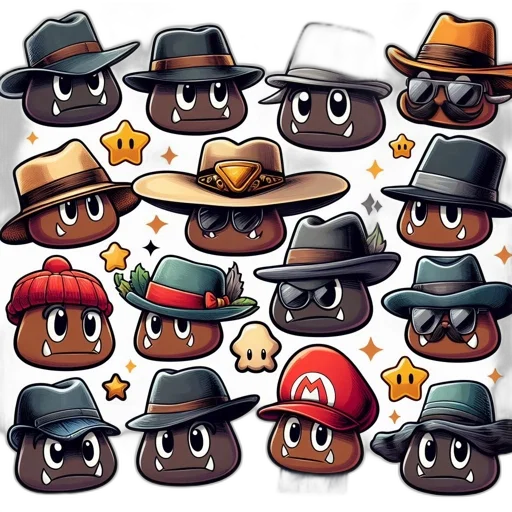 hat, concept art, pixel art, cartoon transparent PNG cut-out