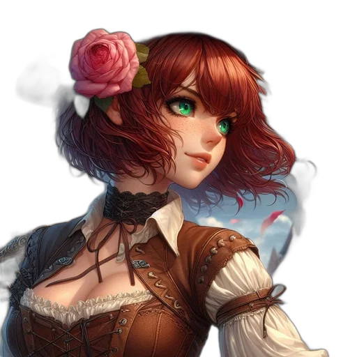 dress, face, staff, fantasy art transparent PNG cut-out