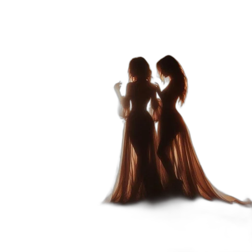 dress, hair, concept art, 3d render transparent PNG cut-out