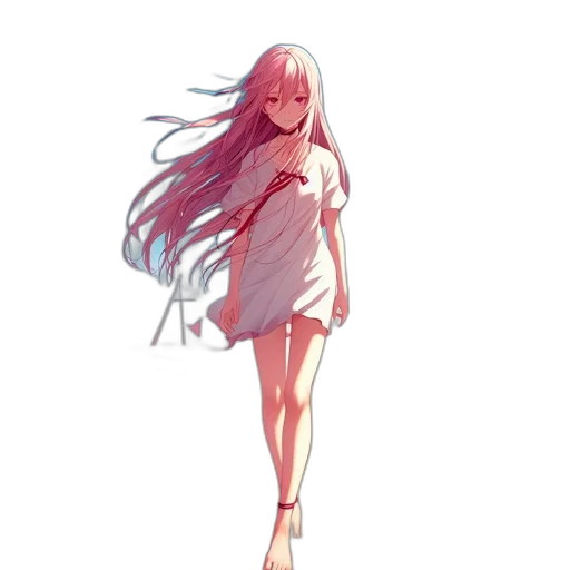 dress, creature, hair, sword transparent PNG cut-out
