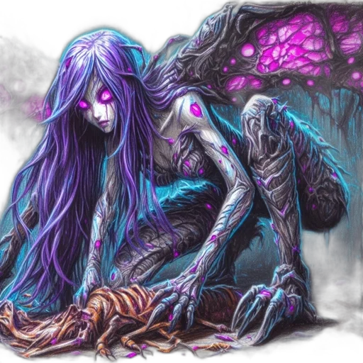 creature, hair, concept art, fantasy art transparent PNG cut-out