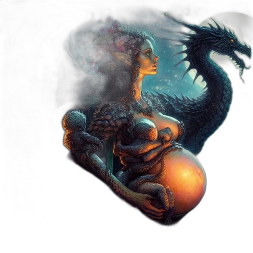 dragon, mask, creature, dress transparent PNG cut-out