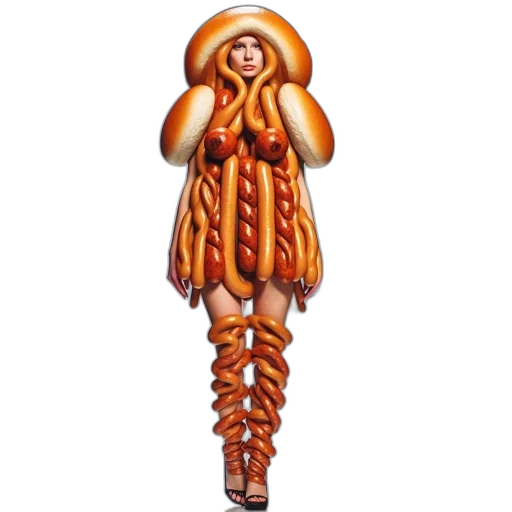 dress, food, hair, jacket transparent PNG cut-out