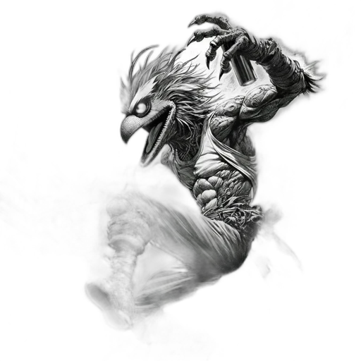 dragon, creature, mask, hair transparent PNG cut-out