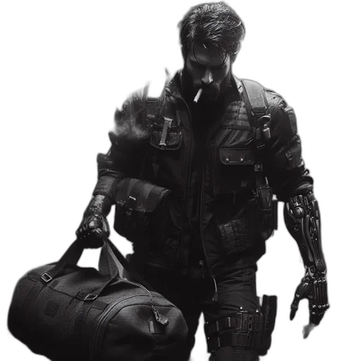 jacket, concept art, cyberpunk, photorealistic transparent PNG cut-out