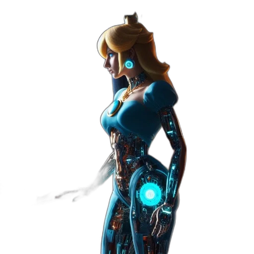 robot, dress, staff, weapon transparent PNG cut-out