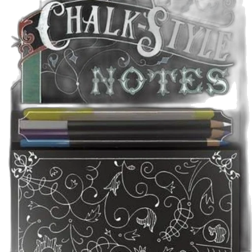 dark, monochrome, chalk-style, notes transparent PNG cut-out