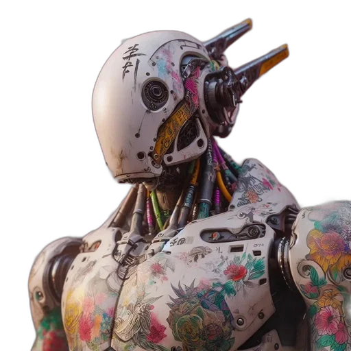 robot, mask, face, weapon transparent PNG cut-out