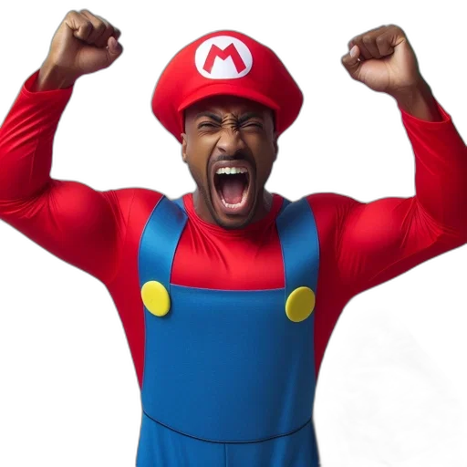 animal, man, dressed, mario transparent PNG cut-out