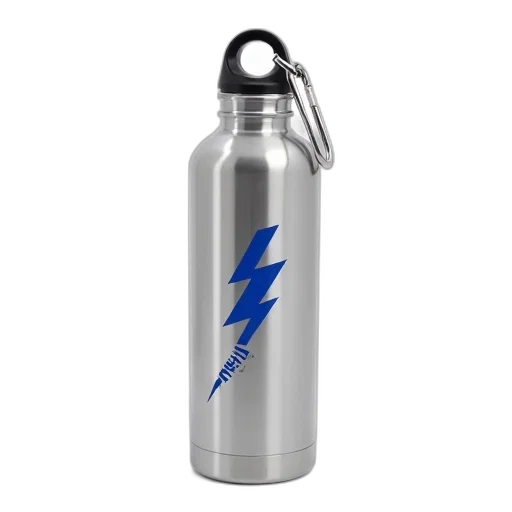 bottle, silver, insulated, water transparent PNG cut-out