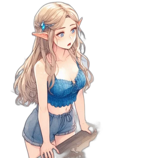 dress, staff, fantasy art, concept art transparent PNG cut-out