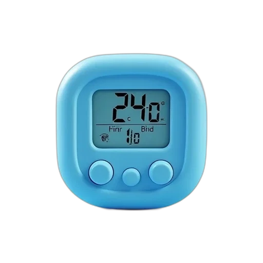 blue, digital, thermometer, display transparent PNG cut-out