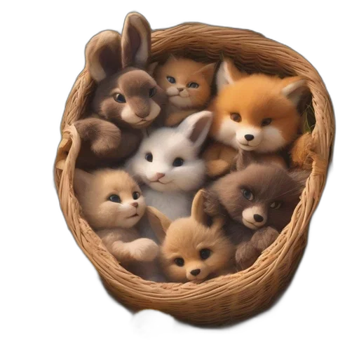 animal, furniture, 3d render, photorealistic transparent PNG cut-out