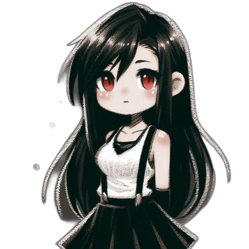 dress, staff, hair, creature transparent PNG cut-out