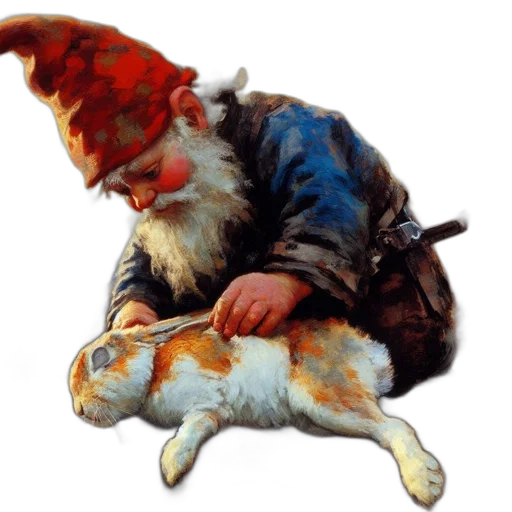 animal, hat, creature, oil painting transparent PNG cut-out