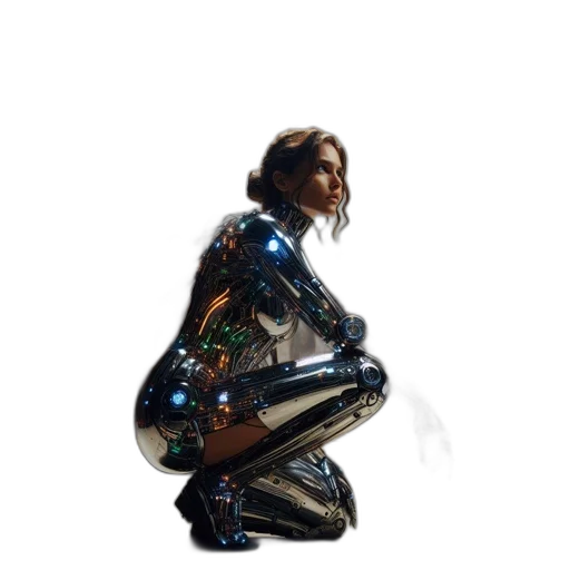 robot, jacket, dress, weapon transparent PNG cut-out