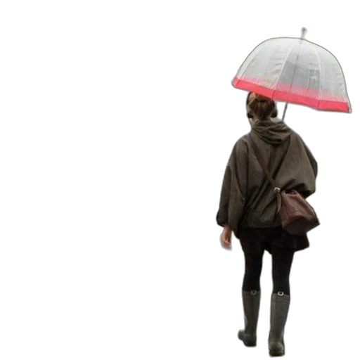 umbrella, jacket, hat, staff transparent PNG cut-out