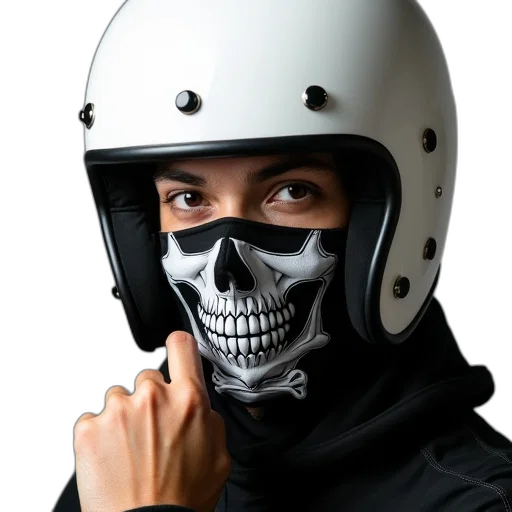 mask, face, jacket, jewelry transparent PNG cut-out