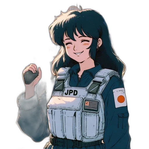jacket, weapon, staff, robot transparent PNG cut-out